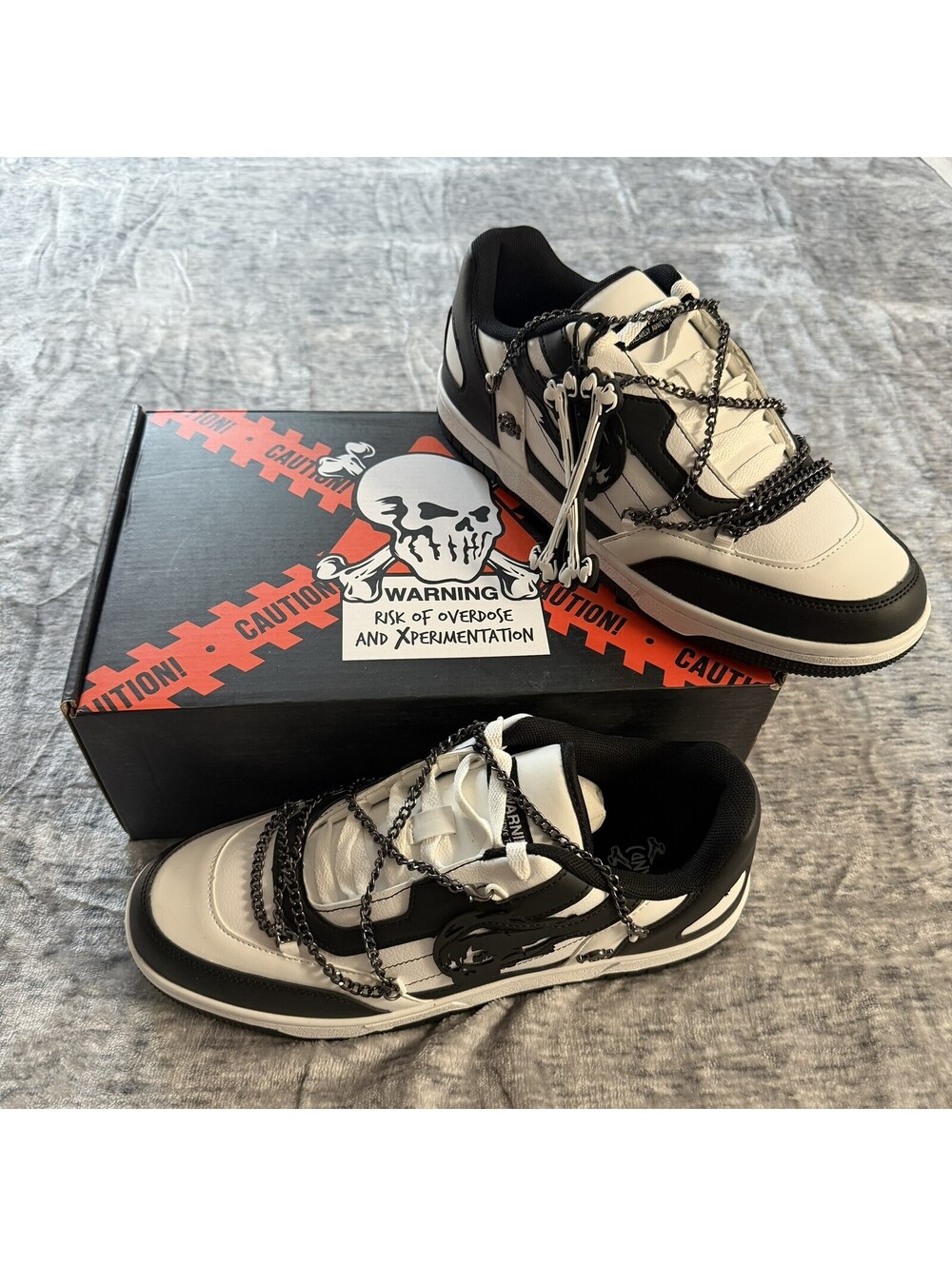 Tombstone Joker BrandX Studio Court Classic Men's US 12 Black White Chains Skull